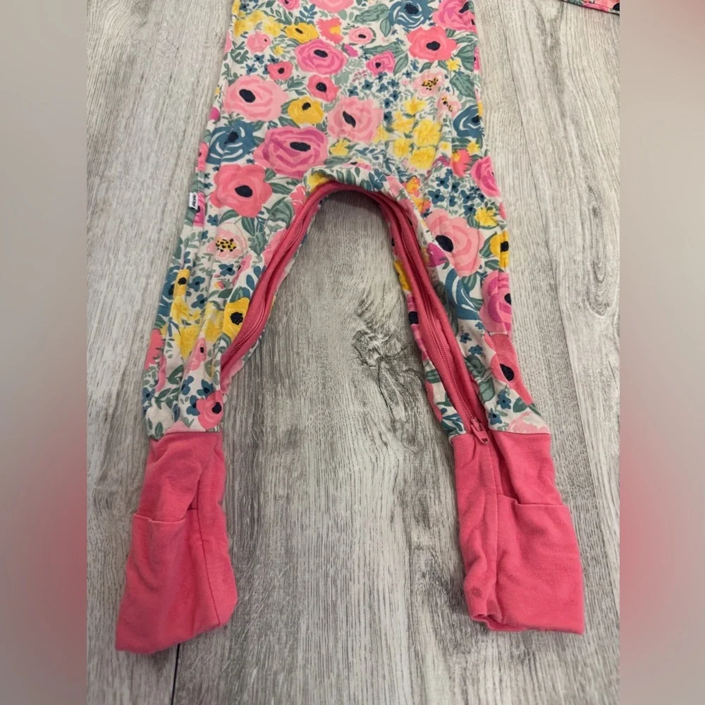 Little Sleepies Pink Floral Footies Pajamas